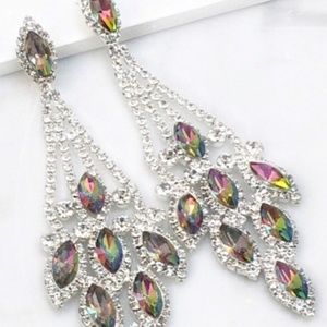 Jewelry - Mystic Topaz Crystal Chandelier Event Earrings Jewelry - Mystic Topaz Crystal Chandelier Event Earrings